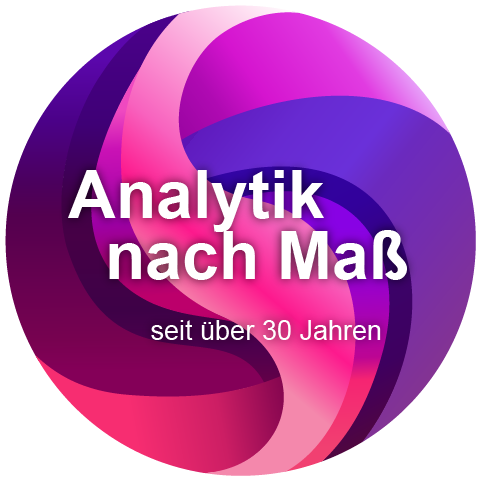 Der alino®-Swirl mit der Aufschrift: Analytik nach Maß seit über 30 Jahren